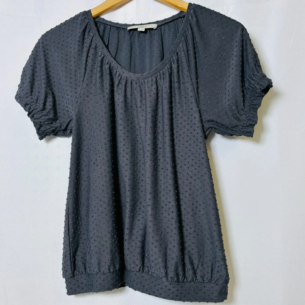 LOFT / SWISS DOT BLOUSE / WOMEN'S / XS / GREY‎ BLOUSE